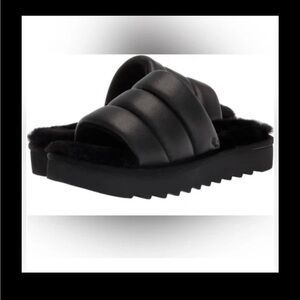 UGG Koolaburra BRB Women’s Black Quilted Fur-Lined Slippers
